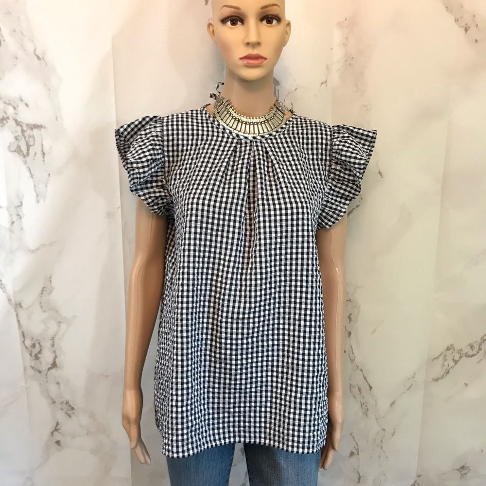 Coco & Main Checker Print Top - Picture 2 of 4